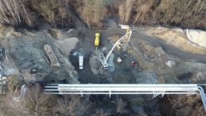 Widok z lotu ptaka na wiadukt na alei Piłsudskiego