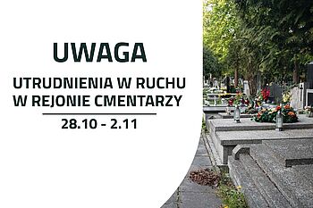 Grafika informacja, że będą utrudnienia w ruchu