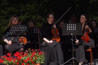 Orkiestra Borynia przygotowująca się do koncertu