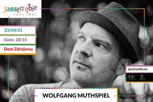 Plakat reklamujący koncert z portretem Wolfganga Muthspiela