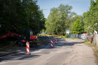 widok na remontowana ulicę Cichą