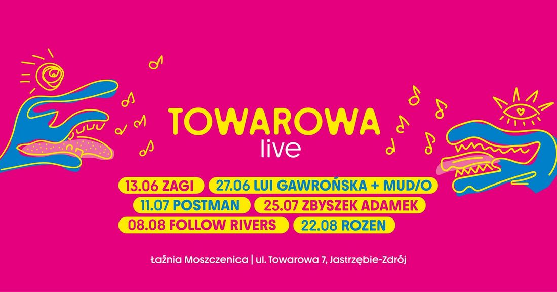 Plakat zachęca do wzięcia udziału w koncertach.