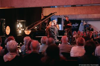 Publika podziwiająca artystę