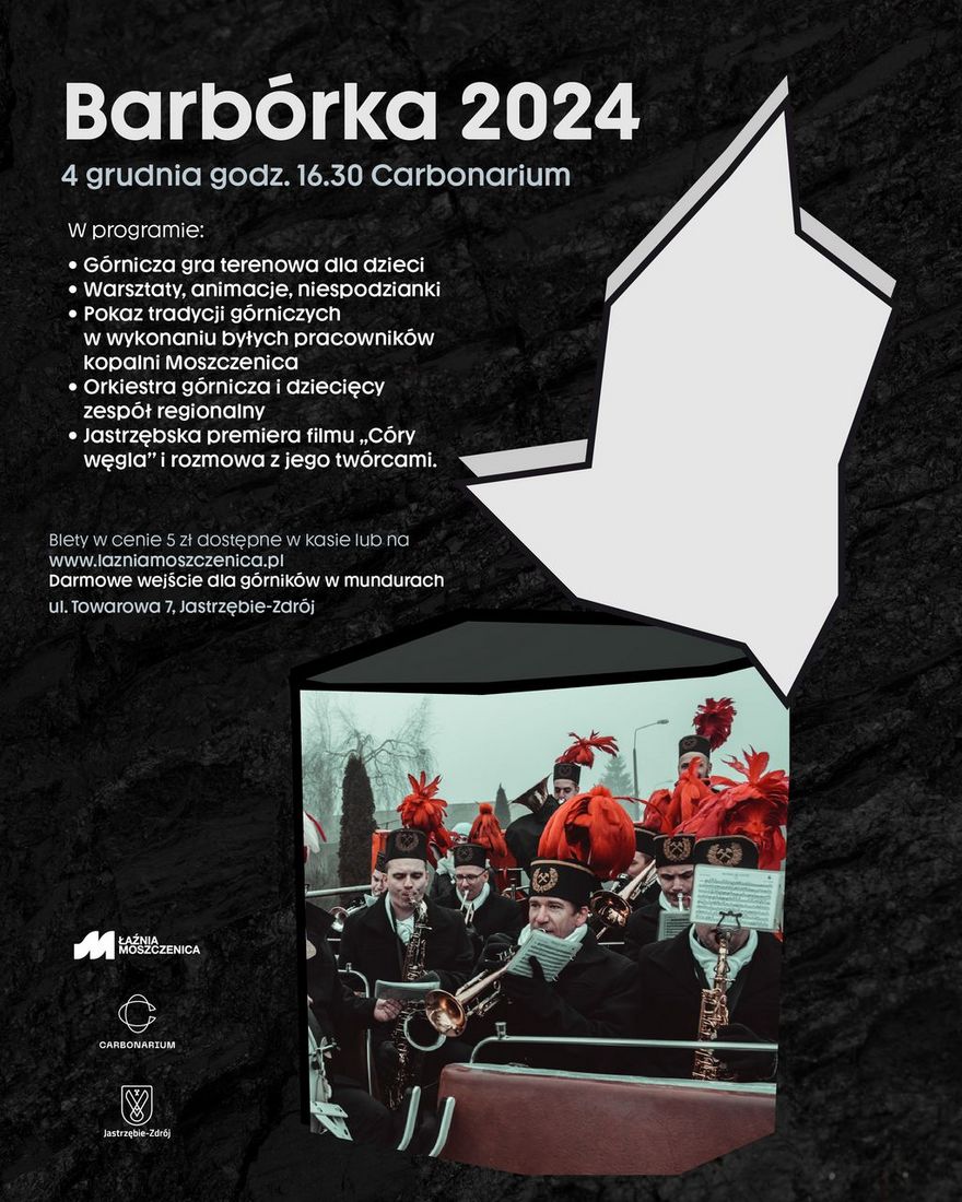 grafika przedstawia informacje o wydarzeniu - Barbórka w Carbonarium