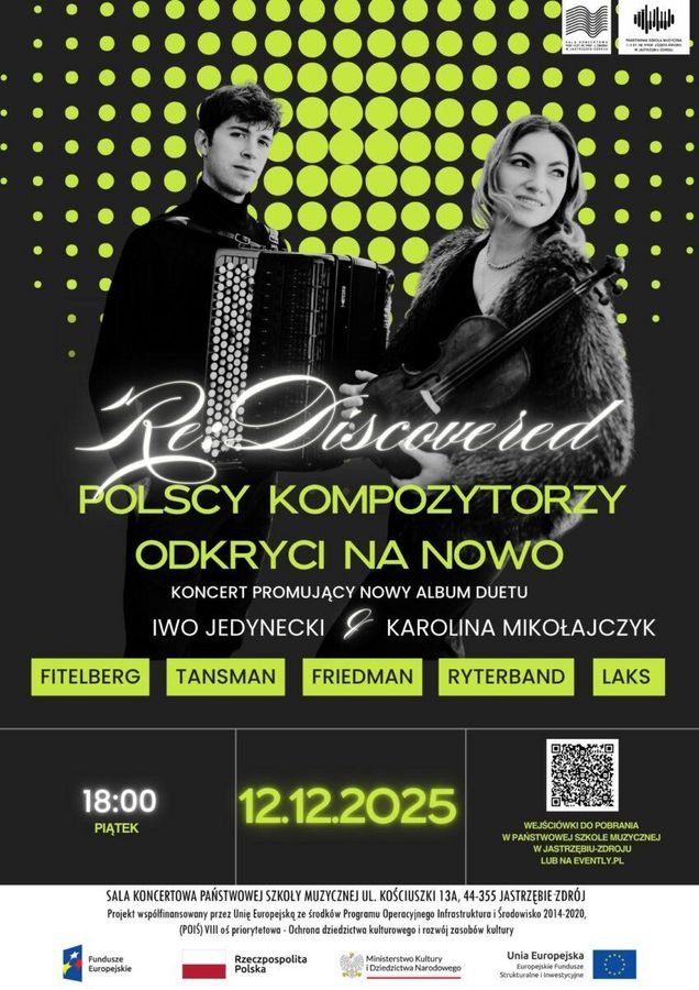 Fundusze Europejskie, Rzeczpospolita Polska, Ministerstwo Kultury i Dziedzictwa Narodowego. Unia Europejska. Europejskie Fundusze Strukturalne i Inwestycyjne
