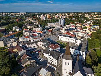 widok na Karwinę z lotu ptaka