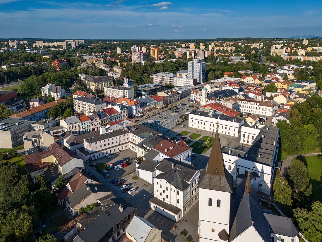 widok na Karwinę z lotu ptaka