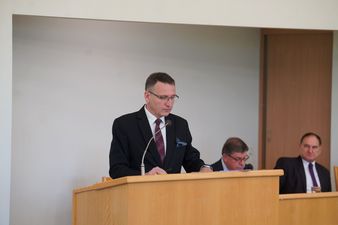 Prezydent Miasta Michał Urgoł na mównicy