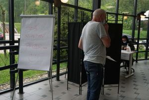 Punkt szczepień na dworcu - wejście do punktu