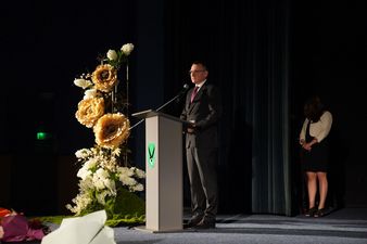 Prezydent Michał Urgoł przy mównicy