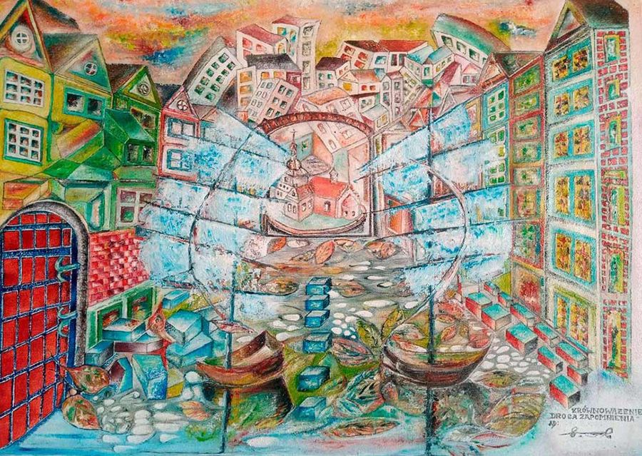 Obraz kolorowej przystani. 