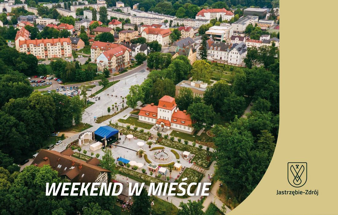 Widok na park zdrojowy z lotu ptaka