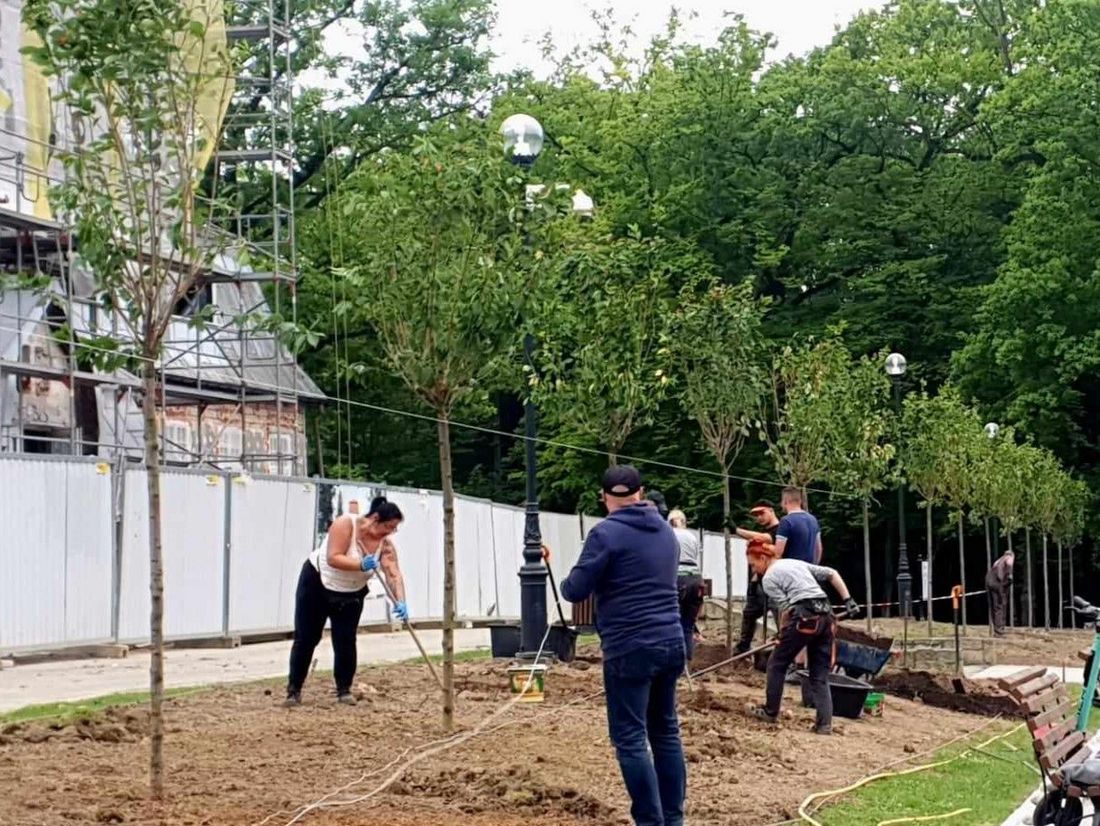 Zdjęcia obrazują prace porządkowe. 