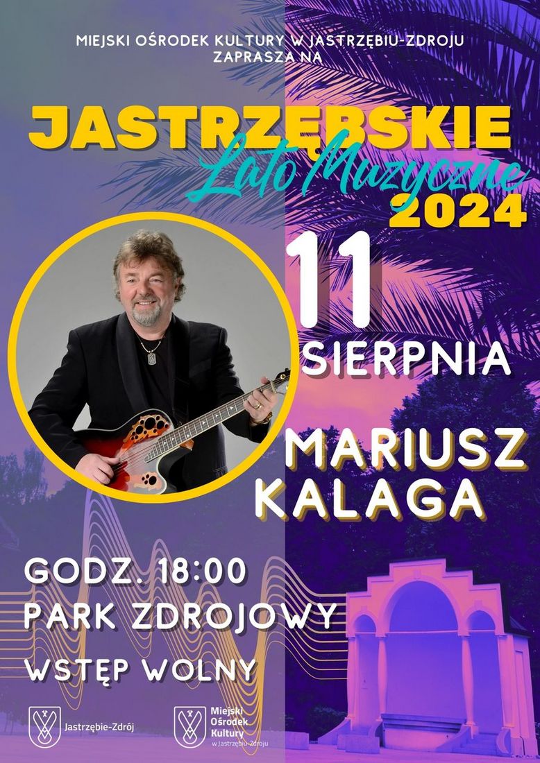 Plakat zachęca do wzięcia udziału w koncercie Mariusza Kalagi.