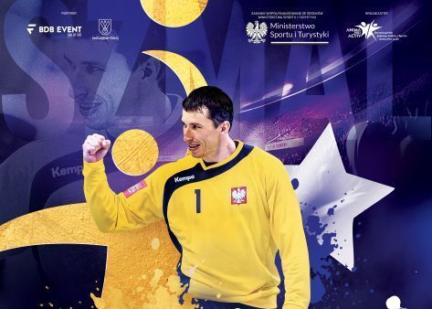 Zdjęcie przedstawia plakat zapowiadający wydarzenie z udziałem Sławomira Szmala.