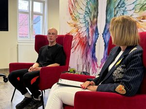 Matuesz Nędza i Monika Sokołowska podczas rozmowy