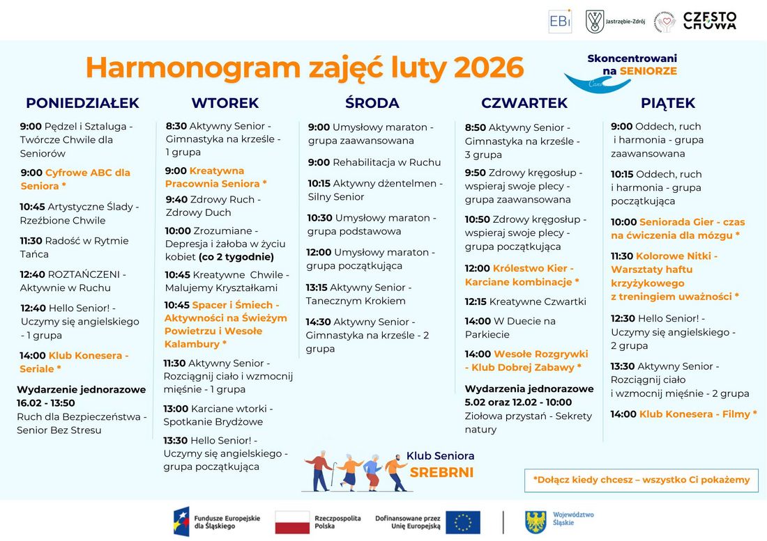 Grafika z harmonogramem zajęć