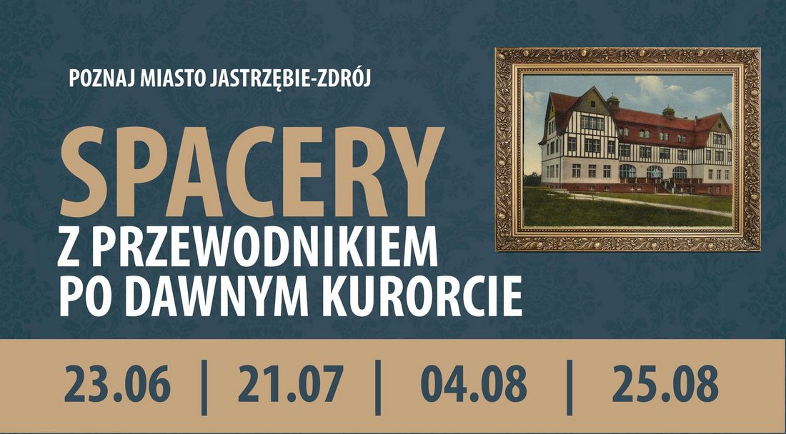 Plakat promujący Spacery po mieście z przewodnikiem