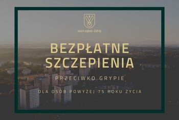 Grafika - tekst na tle widoku miasta - informacje powtórzone.