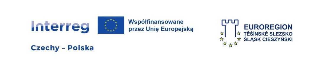 Logotyp: Interreg Czechy-Polska. Współfinansowane przez Unię Europejską. Euroregion Śląsk Cieszyński