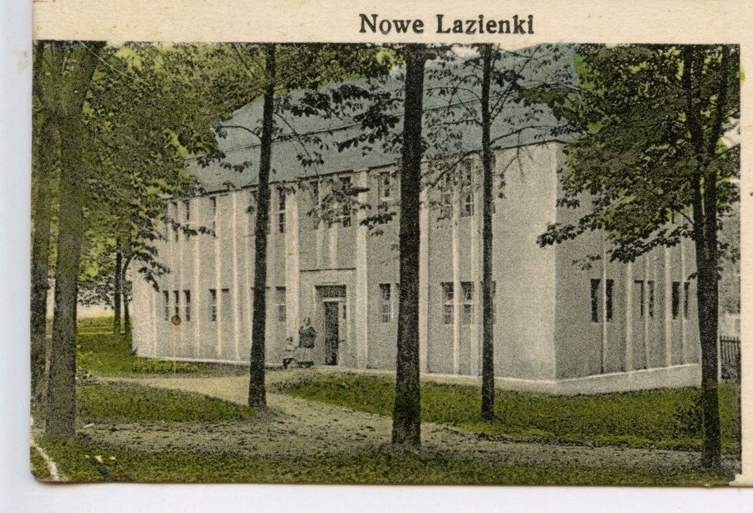 archiwalne zdjęcie pocztówki z przeszłości - Nowe Łazienki