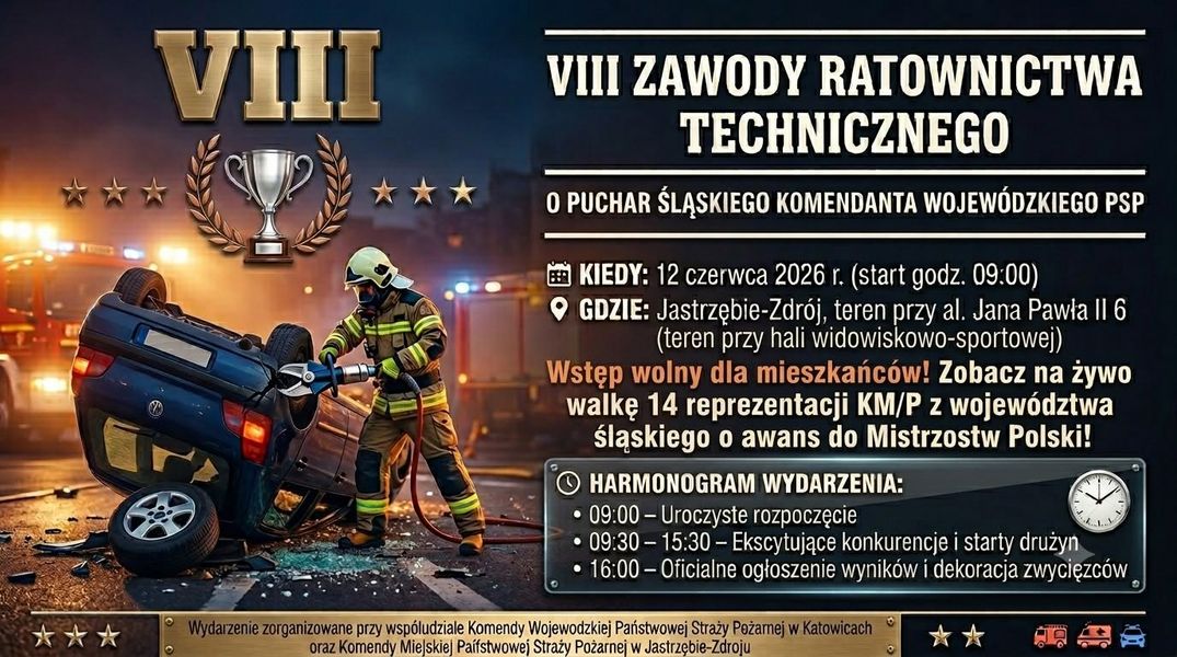 Wydarzenie zostanie zorganizowane przy współudziale Komendy Wojewódzkiej Państwowej Straży Pożarnej w Katowicach oraz Komendy Miejskiej Państwowej Straży Pożarnej w Jastrzębiu-Zdroju