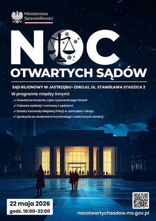 Plakat noc otwartych sądów