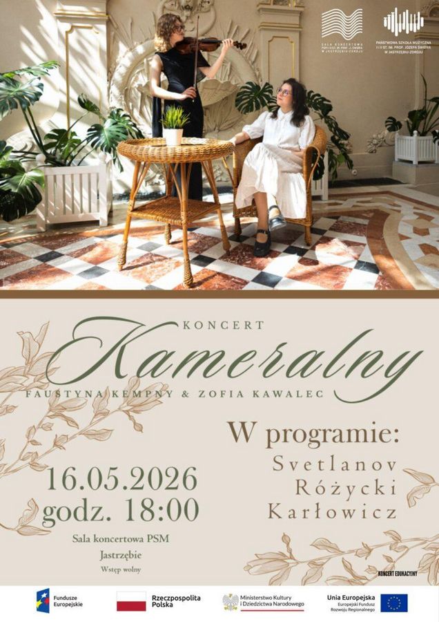Organizatorzy/Partnerzy: Państwowa Szkoła Muzyczna I i II st. im. prof. Józefa Świdra w Jastrzębiu-Zdroju, Ministerstwo Kultury i Dziedzictwa Narodowego, Fundusze Europejskie