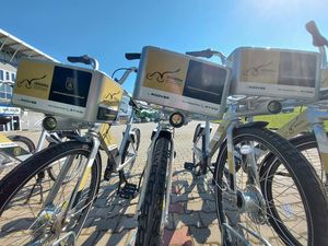 Rowery miejskie z napisem "Kręci mnie Jastrzębie"