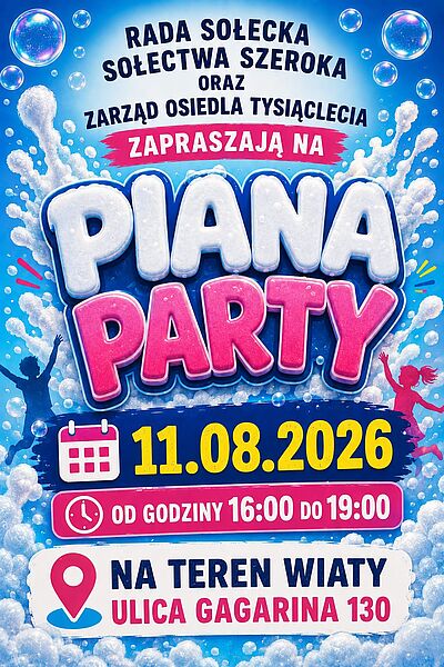 Piana Party odbędzie się 11 sierpnia od godz.16:00 do 19:00.