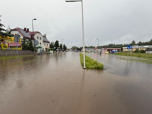 Zalana, pod wodą ulica Pszczyńska