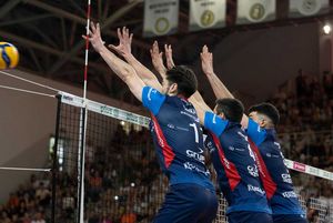 Blok siatkarzy ZAKSY.