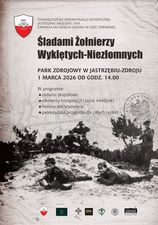 Logotypy od lewej: tarcza SRH Jastrzębski Wrzesień 1939, herb Jastrzębia-Zdroju, krzyż Związku Żołnierzy NSZ, emblematy grup rekonstrukcyjnych GRH Piechota i GRH Beskidy, orzeł Instytutu Pamięci Narodowej oraz symbol Muzeum Miejskiego w Jastrzębiu-Zdroju