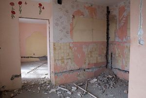 remontowane pomieszczenia w budnku na Gagarina