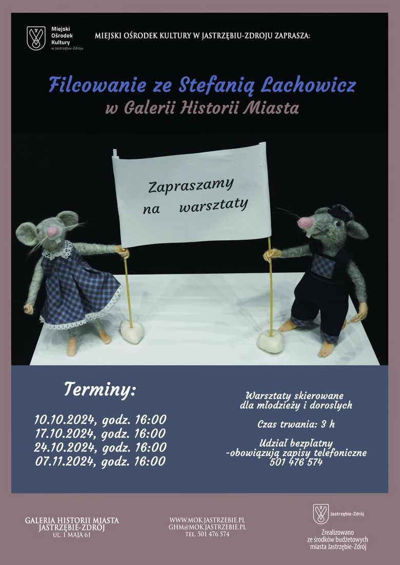 Grafika przedstawia informacje o warsztatach ze Stefanią Lachowicz