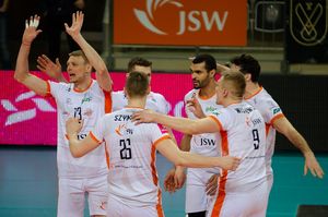 Radość Jastrzębskiego Węgla po zdobyciu punktu.