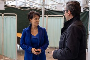 Prezydent Anna Hetman w punkcie sszczepień