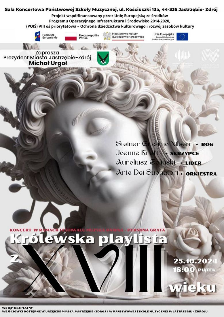 Grafika przedstawia informacje o koncercie w Sali Koncertowej PSM