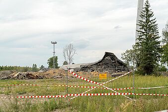 zabezpieczony teren po wyburzeniu szybu