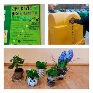 Kolaż: dzieci podczas zajęć edukacyjnych.