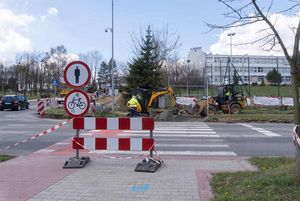 Skrzyżowanie podczas remontu.