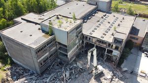 Przebudowywana Łaźnia z lotu ptaka