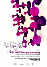 plakat wydarzenia z filoetowymi elementami na białym tle pozostałe informacje zawarte w tekście