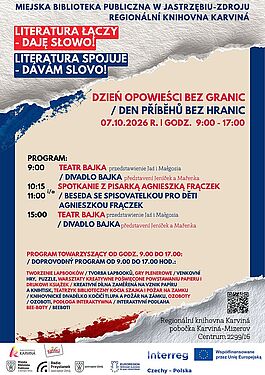 Dzień Opowieści bez Granic” (07.10.2026, godz. 9:00–17:00). W programie: spektakle Teatru Bajka, spotkanie z pisarką Agnieszką Frączek oraz warsztaty i gry plenerowe