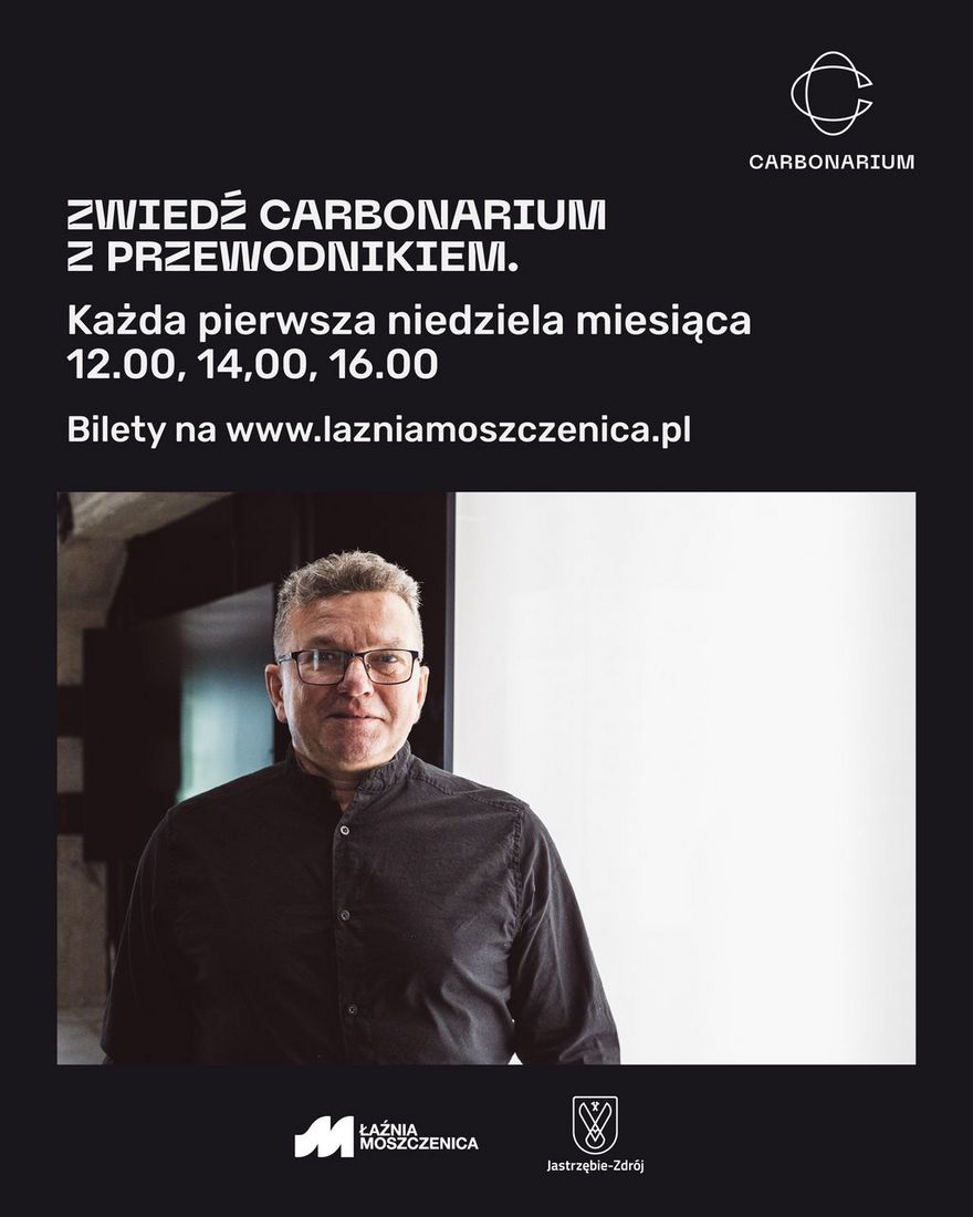 Zwiedzanie z przewodnikiem w Carbonarium - plakat.