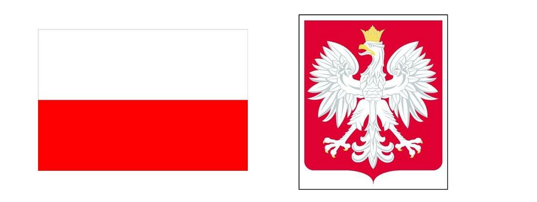 Flaga Polski - biało-czerwona i godło Rzeczpospolitej Polski