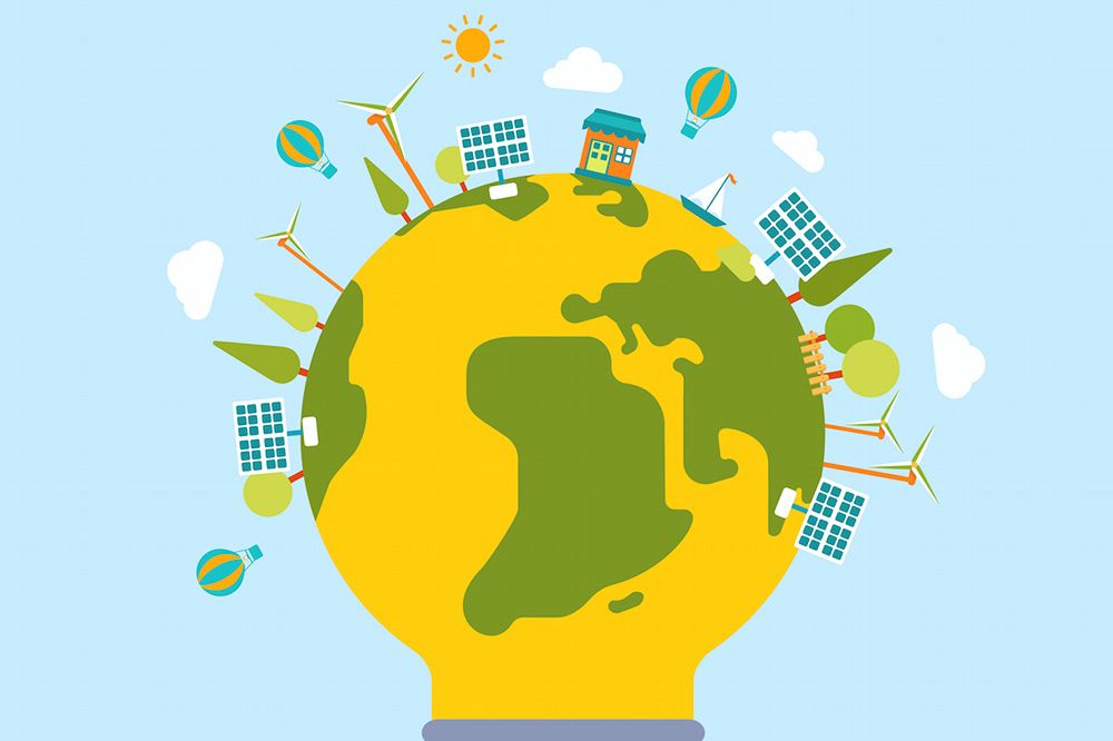 Ilustracja ekologiczneho źródła energii.