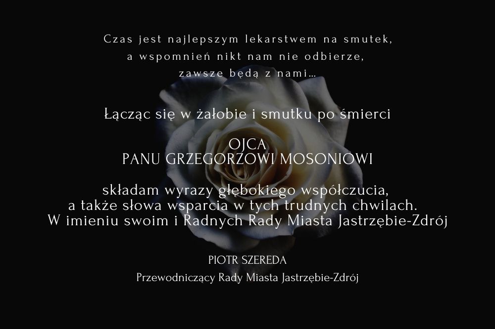 Grafika z kondolencjami - treść poniżej.