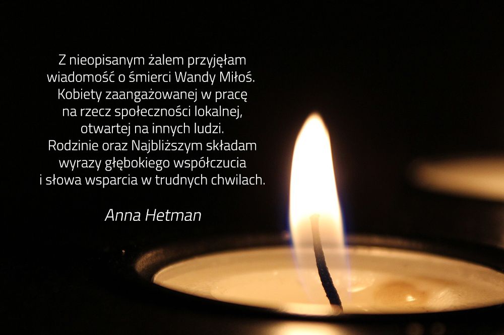 Kondolencje napisane przez prezydent Annę Hetman