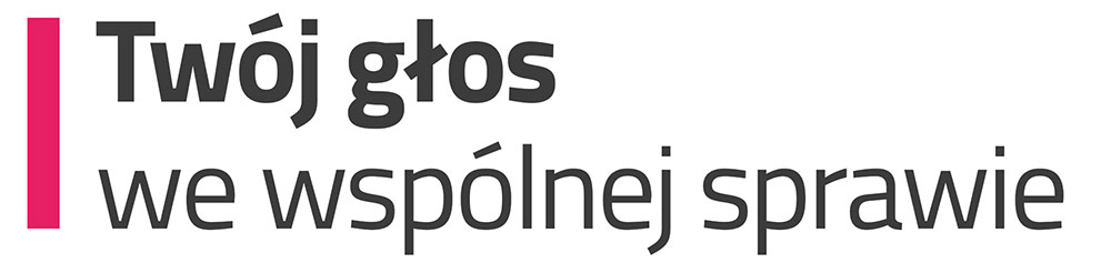Grafika z tekstem: "Twój głos we wspólnej sprawie"